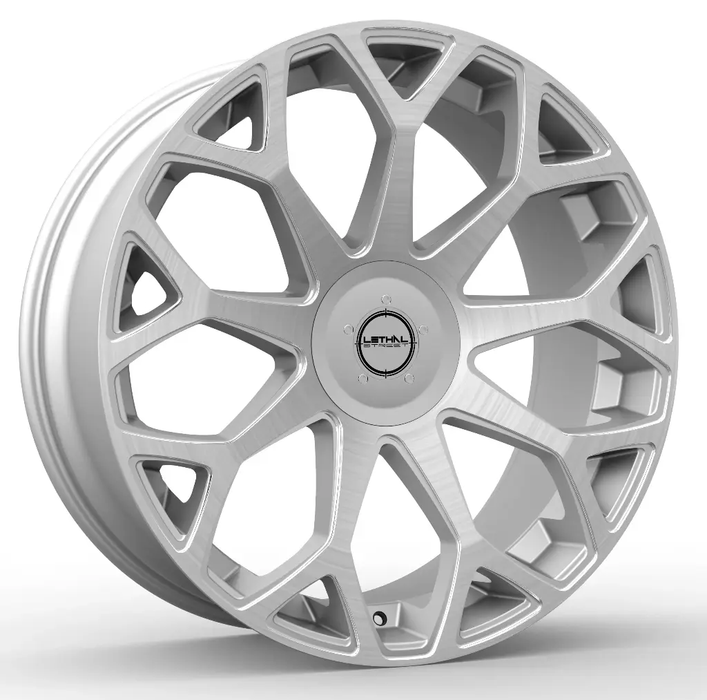 LETHAL STREET SERIES (ACE) (LS03) 24X9.0 5X115 / 5X139.7 +18 78.1 SILVER BRUSH