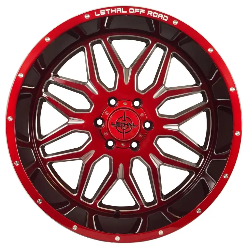 LETHAL OFF ROAD (LT03)(8071)(RED) 22X12 6X139.7 -44 108 GRM (Gloss Red Milled)