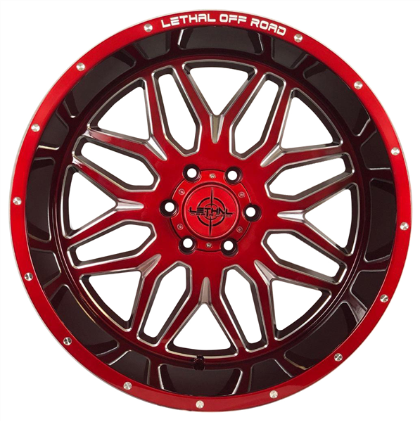 LETHAL OFF ROAD (BRAWLER) (LT03) 20X10 6X139.7 -12 108 RED MILLED
