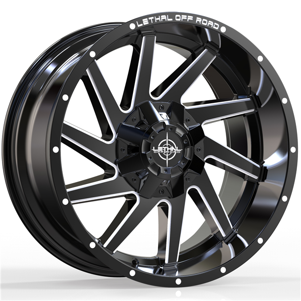 LETHAL OFF ROAD (MARKSMAN) (LT04) 20X10 5X114.3 / 5X127 -12 78.1 GLOSS BLACK MILLED