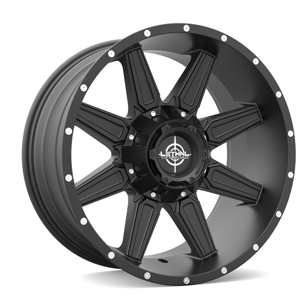 LETHAL OFF ROAD (LT06) 20X10 5X114.3 / 5X127 -24 78.1 SB (SatinBlack w/ MilledDots)
