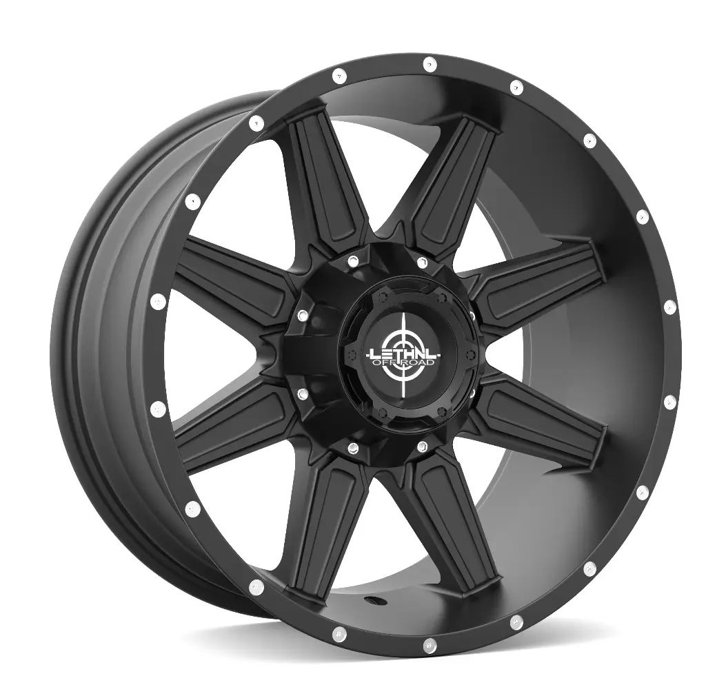 LETHAL OFF ROAD (LT06) 20X10 6X135 / 6X139.7 -24 108 SBM (SatinBlack w/ MilledDots)
