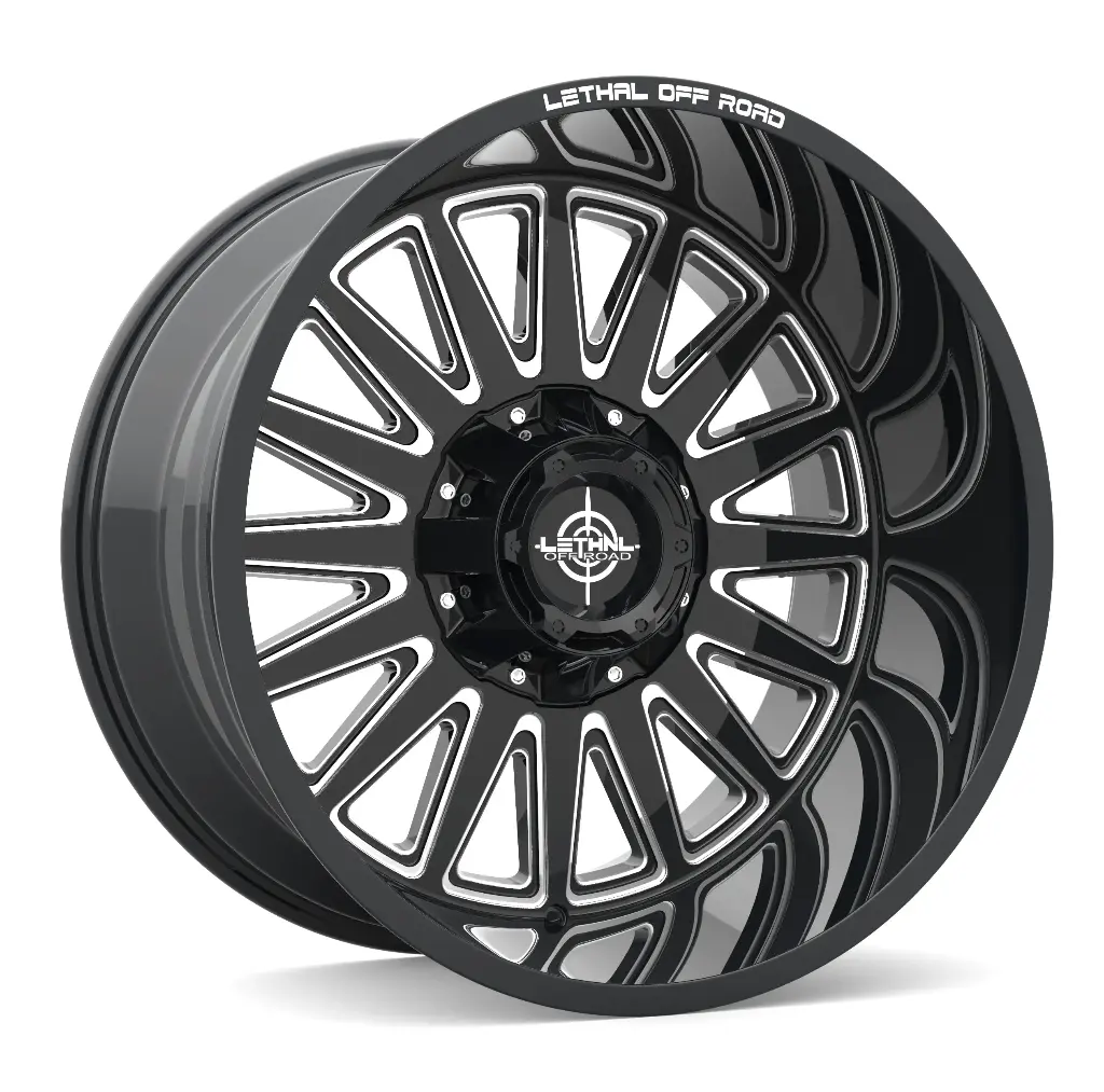 LETHAL OFF ROAD (LT07) 24X14 8X165 / 8X170 -76 125.6 GBM(GlossBlackMilled)
