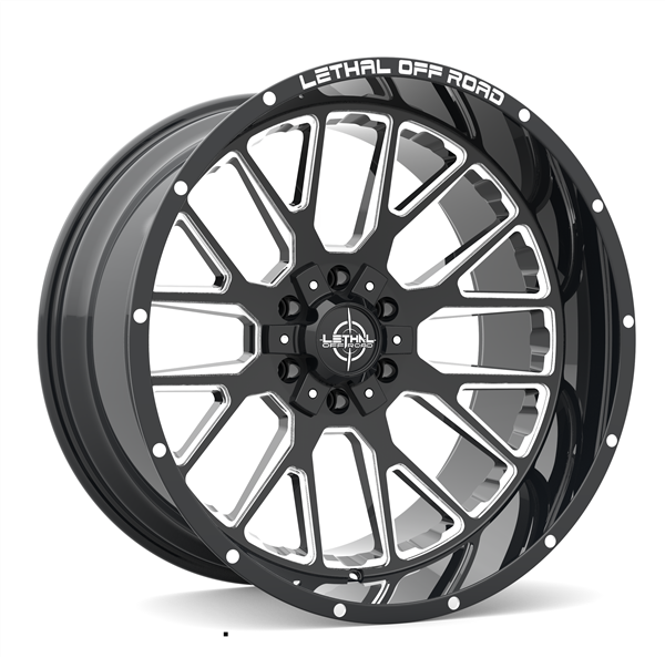LETHAL OFF ROAD (LT08) 20X10 5X139.7 / 5X150 -12 110.3 GLOSS BLACK MILLED