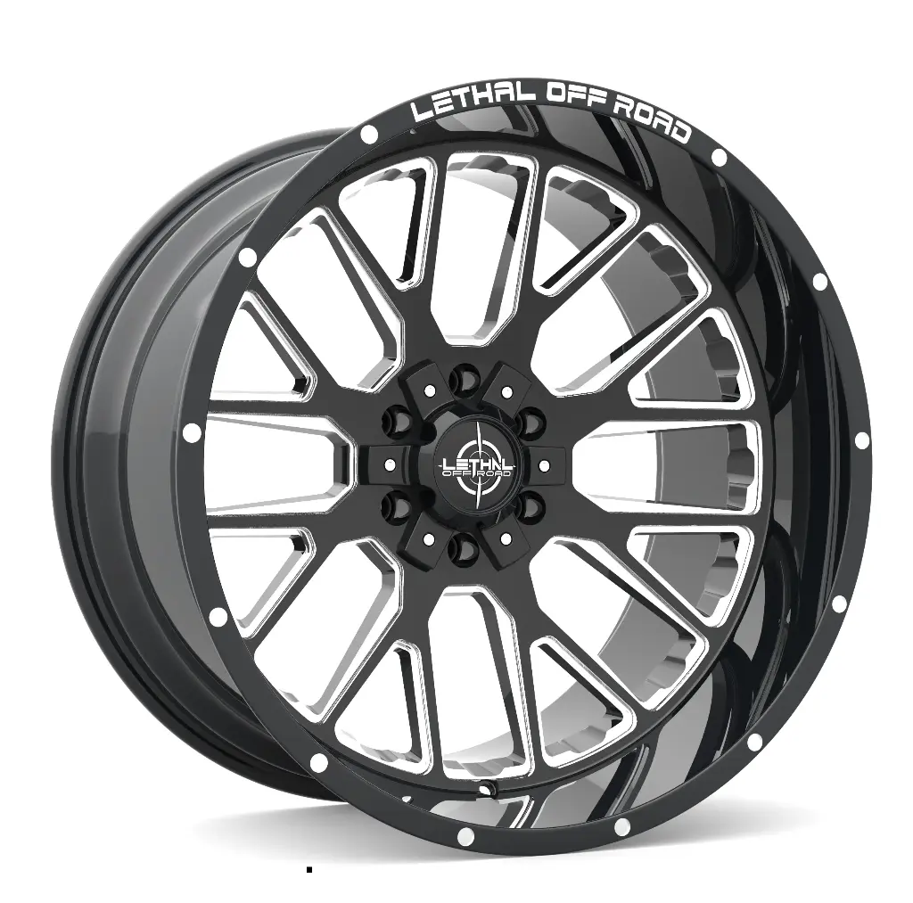 LETHAL OFF ROAD (LT08) 20X10 8X170 -12 125.1 GBM (Gloss Black Milled)