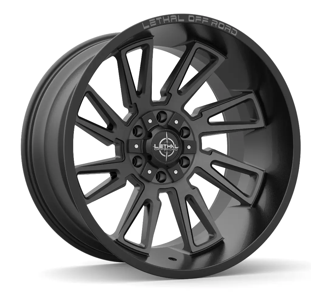 LETHAL OFF ROAD (LT09) 20X10 5X139.7/150 -12 110.3 TBFWGB(Titanium Brushed Face with Gloss Black)