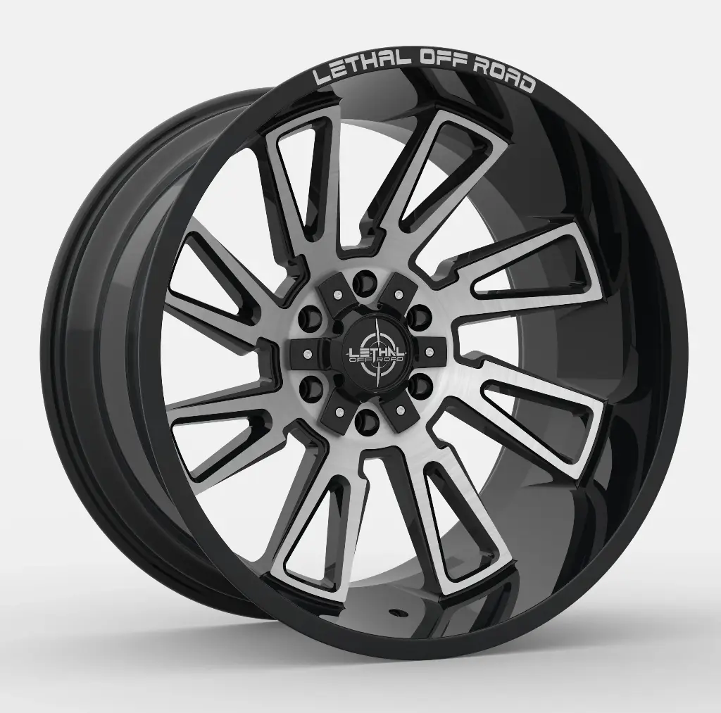 LETHAL OFF ROAD (LT09) 24X12 6X135 / 6X139.7 -44 108 GLOSS BLACK MACHINE FACE