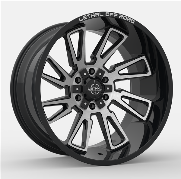 LETHAL OFFROAD (MALICE) (LT09) 20X10 5X139.7 / 5X150 -12 110.3 GLOSS BLACK MACHINE FACE