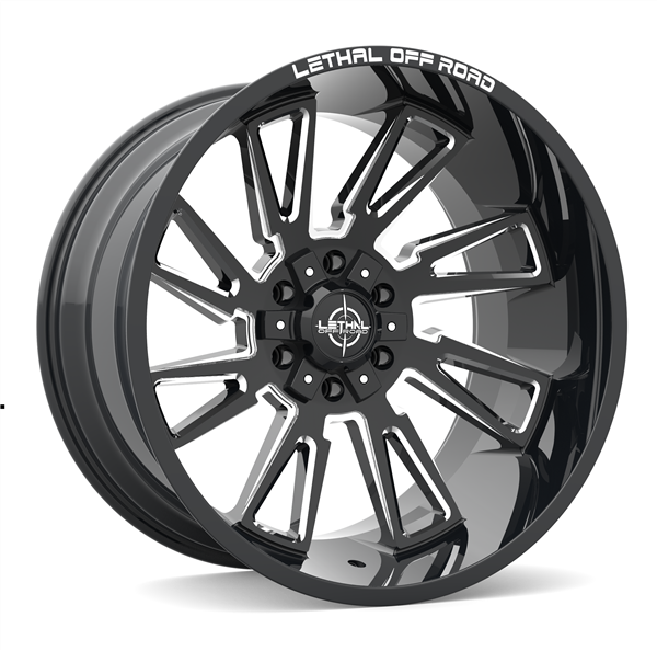 LETHAL OFF ROAD (MALICE) (LT09) 22X12 5X127 / 5X139.7 -44 87.1 GLOSS BLACK MILLED