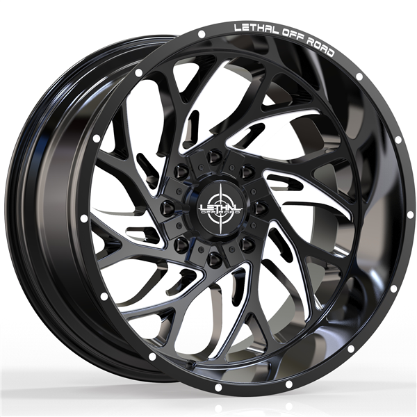 LETHAL OFF ROAD (THREAT) (LT10) 20X10 5X139.7 / 5X150 110.3 GLOSS BLACK MILLED