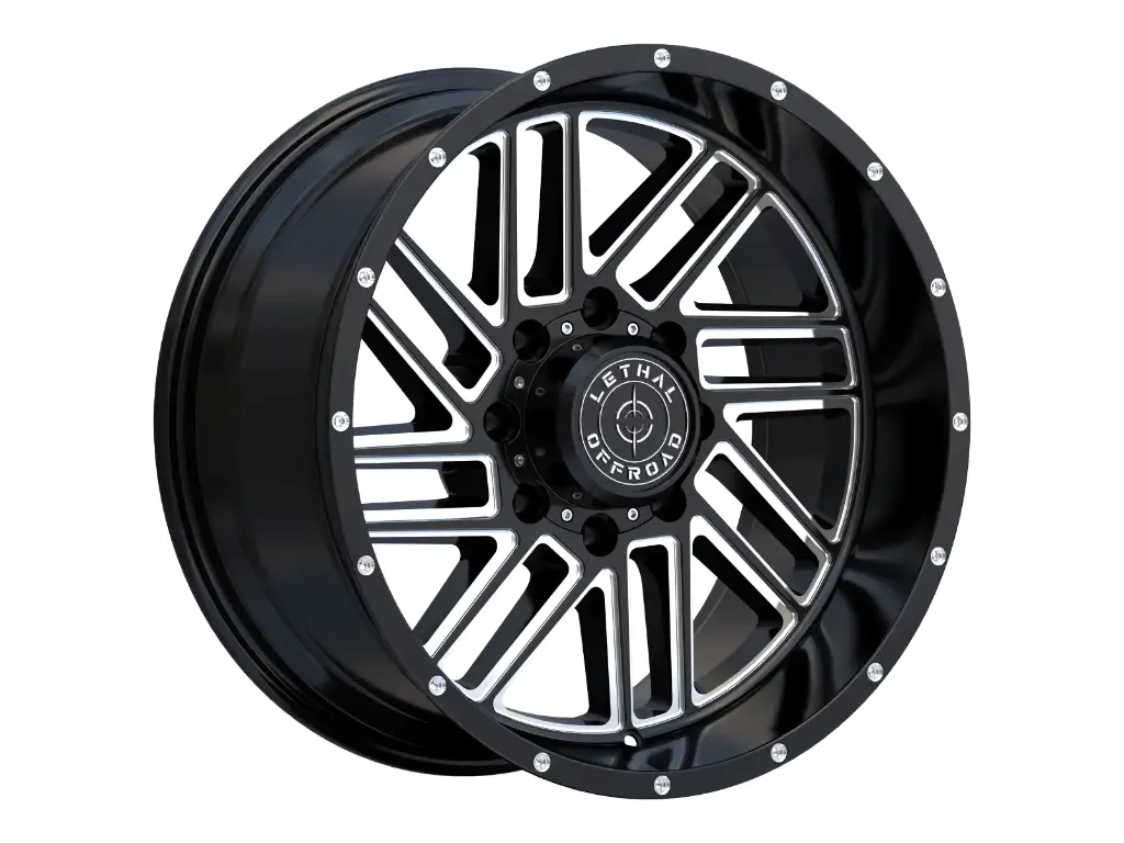 LETHAL OFF ROAD (DRAKO) (LT13) 22X12 5X127 / 5X139.7 -44 87.1 GLOSS BLACK MILLED
