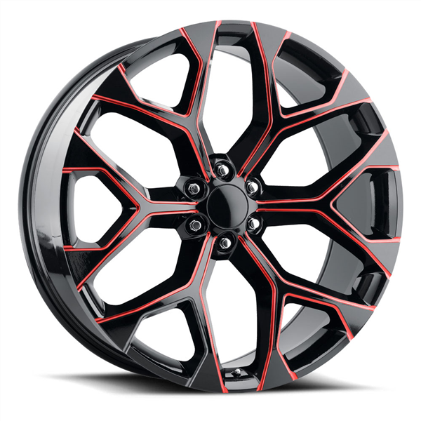 REPLICA TECH RT-8 22x9 6x139.7 24ET  78.1 Gloss Black Red Milled