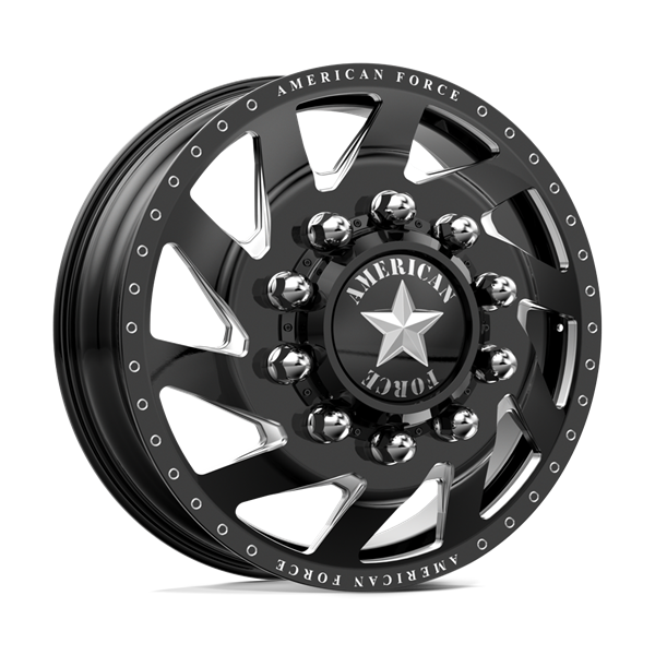AMERICAN FROCE (TEMPEST) 24X8.25 8X200 GLOSS BLACK MILLED