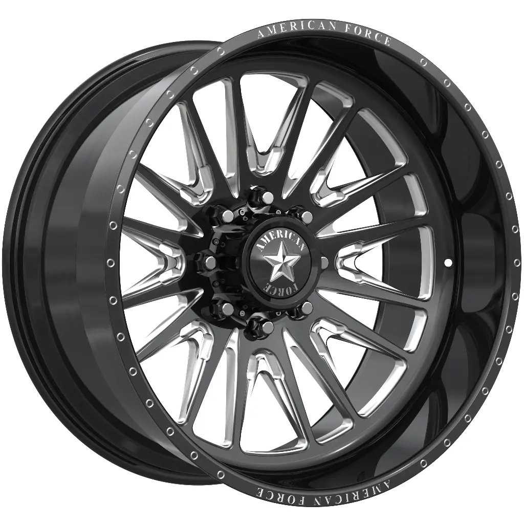 AMERICAN FORCE (NOTCH CC) 24X12 8X170 GLOSS BLACK MILLED