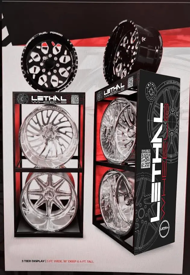 LETHAL WHEELS DISPLAY RACK